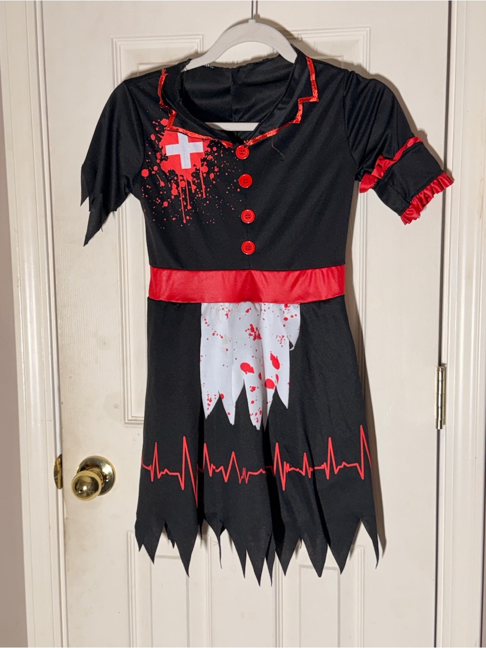Kids Black and Red Zombie Nurse Costume